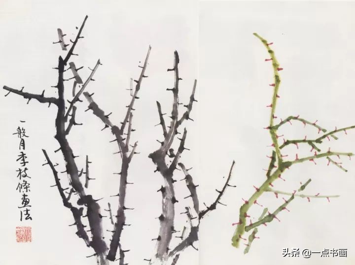 写意花鸟临本——月季画法