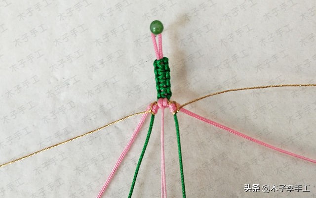 桃花手链编法最简单不用毛线编,手工编织手链桃花编法