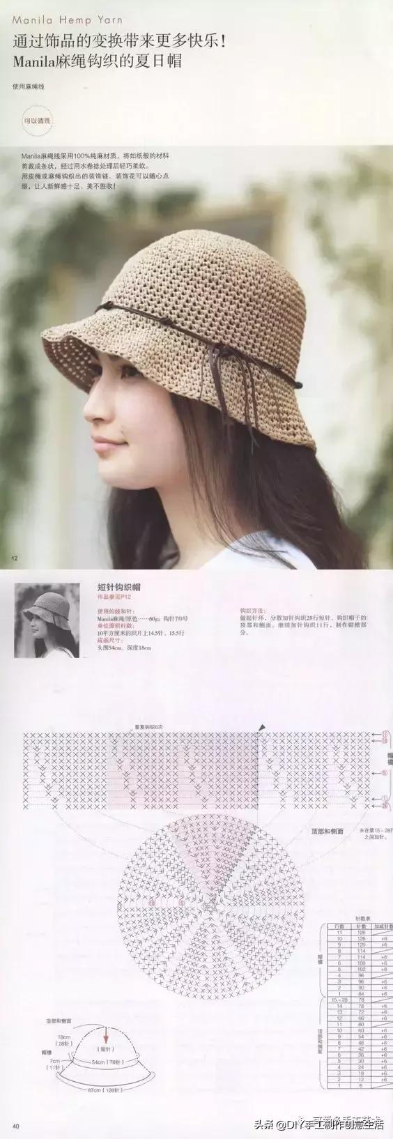 有气质的遮阳帽钩织教程,钩织遮阳帽全教程