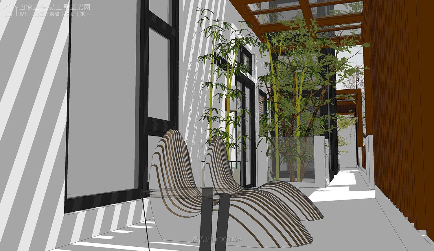 二层农村别墅带阳光房现代简约,农村二层带阳光房别墅效果图