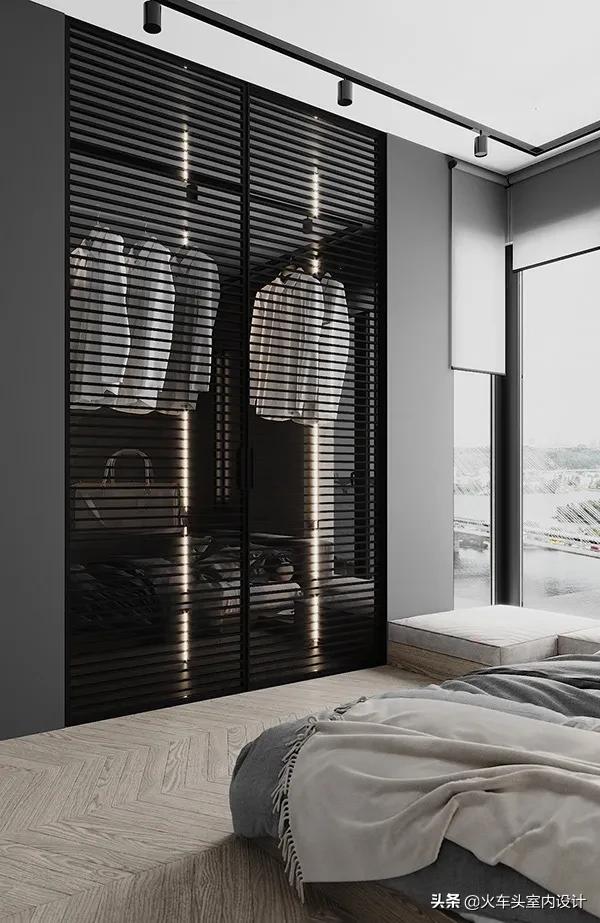 走入式衣帽间设计效果图轻奢风,轻奢简约大气衣帽间