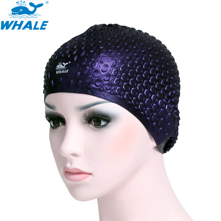 印花硅胶泳帽,鲸鱼护耳泳帽男款