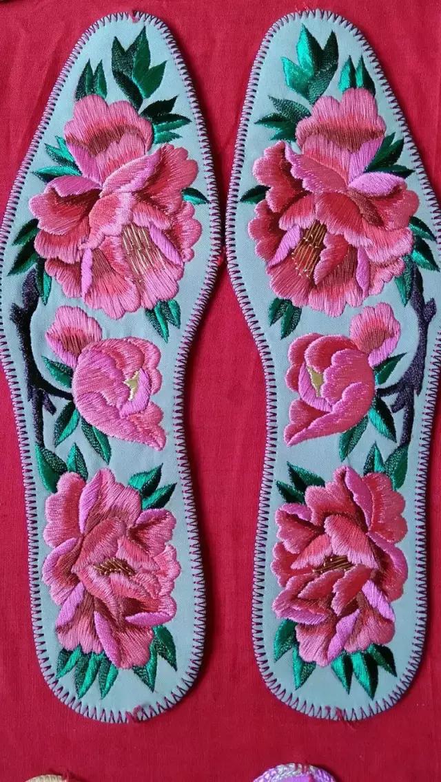 刺绣鞋垫花样各种图案教程,几何鞋垫图案鞋垫绣法