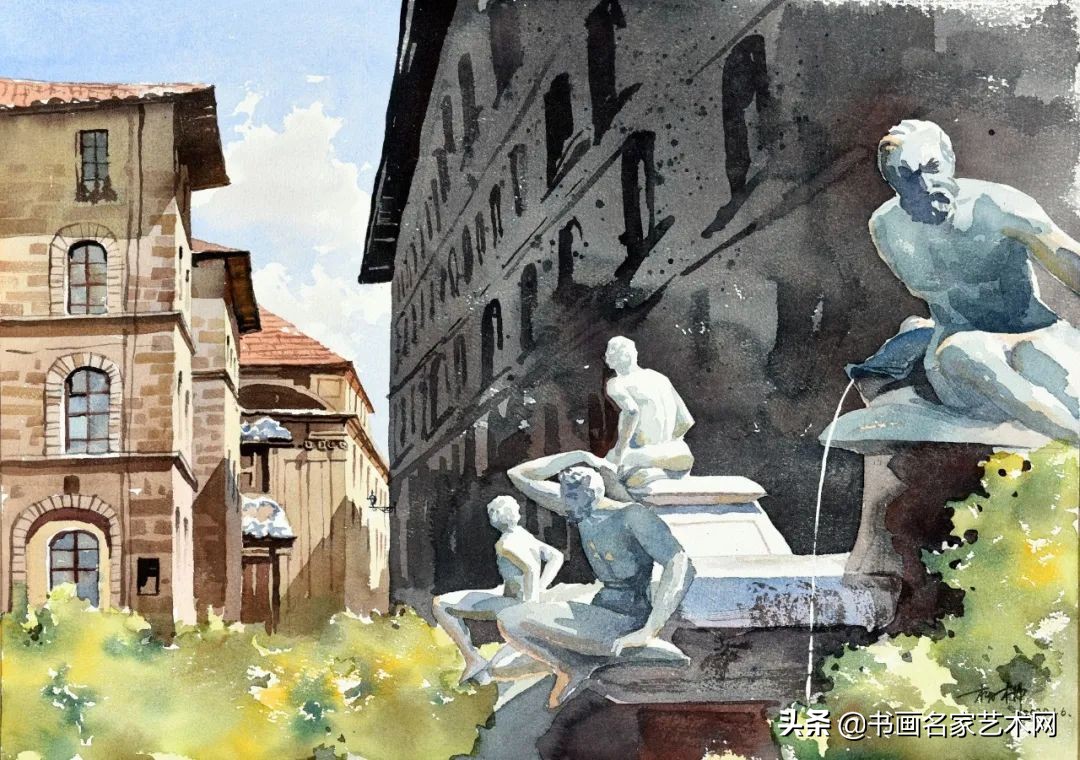 杨柳水彩画教程,关于杨柳的水彩画画作品