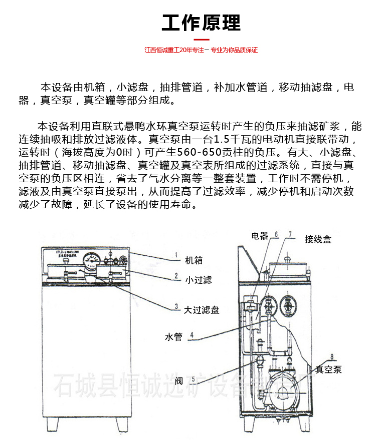 盘式真空过滤机XTLZ260/200实验室真空过滤机矿浆过滤机脱水设备