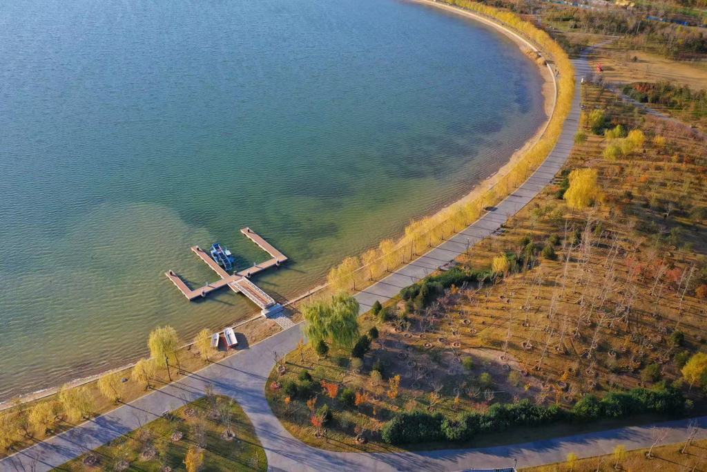 郑州象湖冬天图片,郑州象湖航拍视频