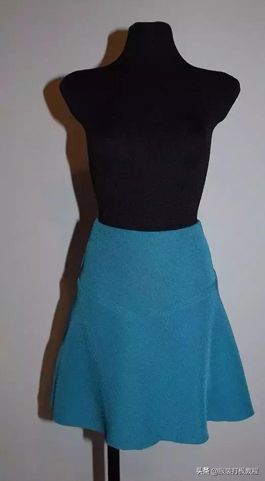 工字褶裙打版结构图,连腰工字褶裙打版