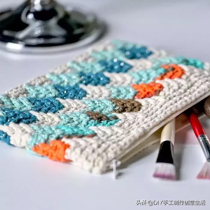 钩漂亮钩针收纳袋,钩笔袋编织教程