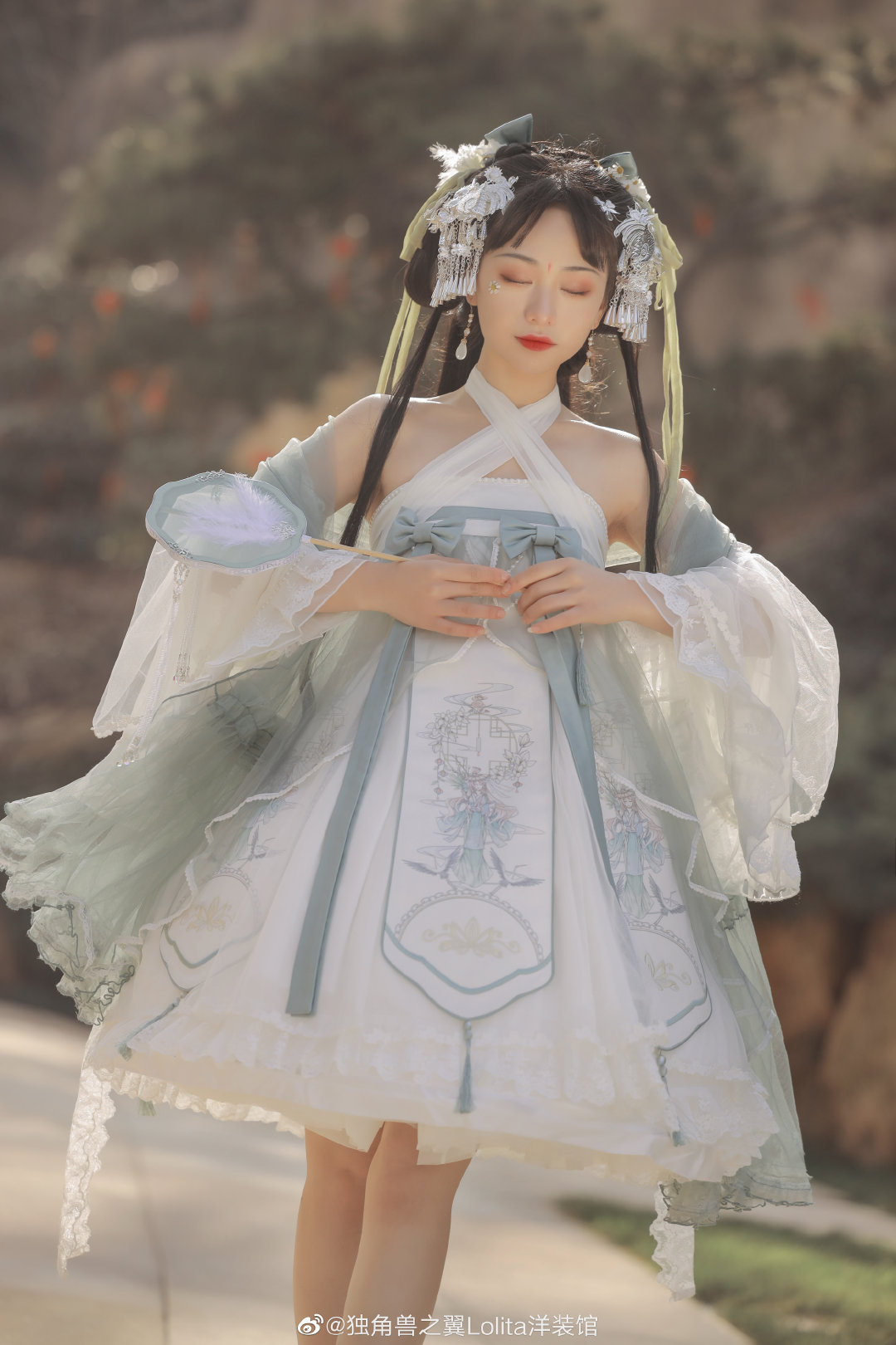 显瘦蓝色lolita夏季,好看显白凉快的lolita