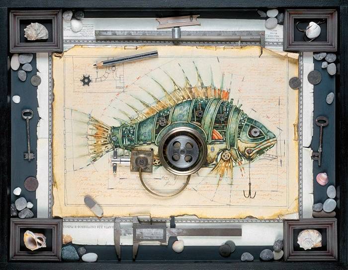 蒸汽朋克风格动物插画,蒸汽朋克插画动物