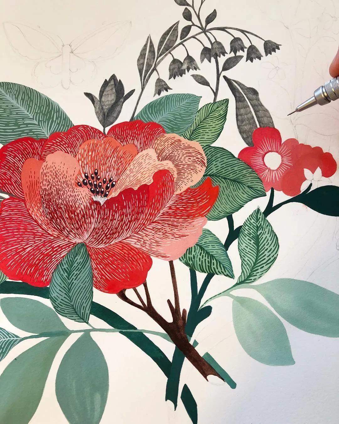 水彩渲染画建筑效果图,水彩平涂画