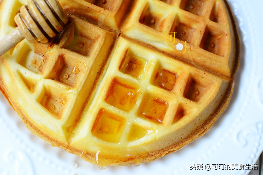华夫饼精致早餐,又酥又软的华夫饼