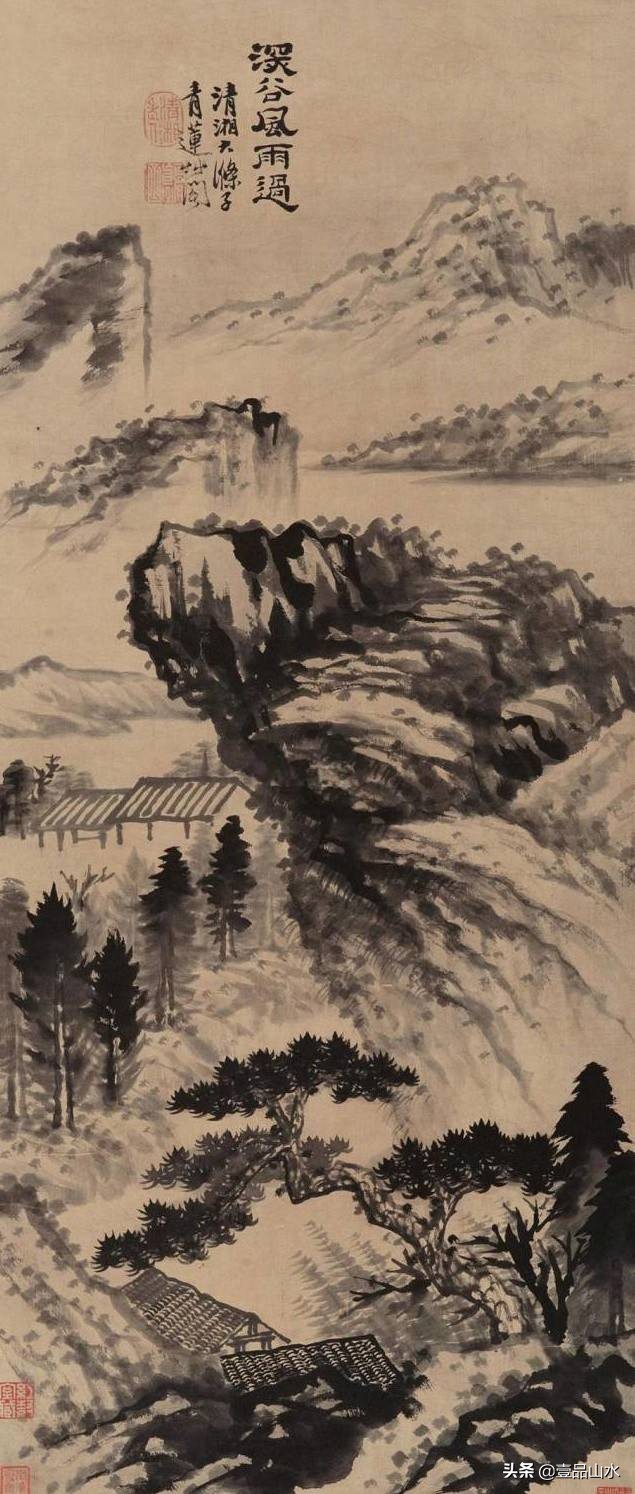 石涛山水画高清大全,石涛小写意山水画小品图片