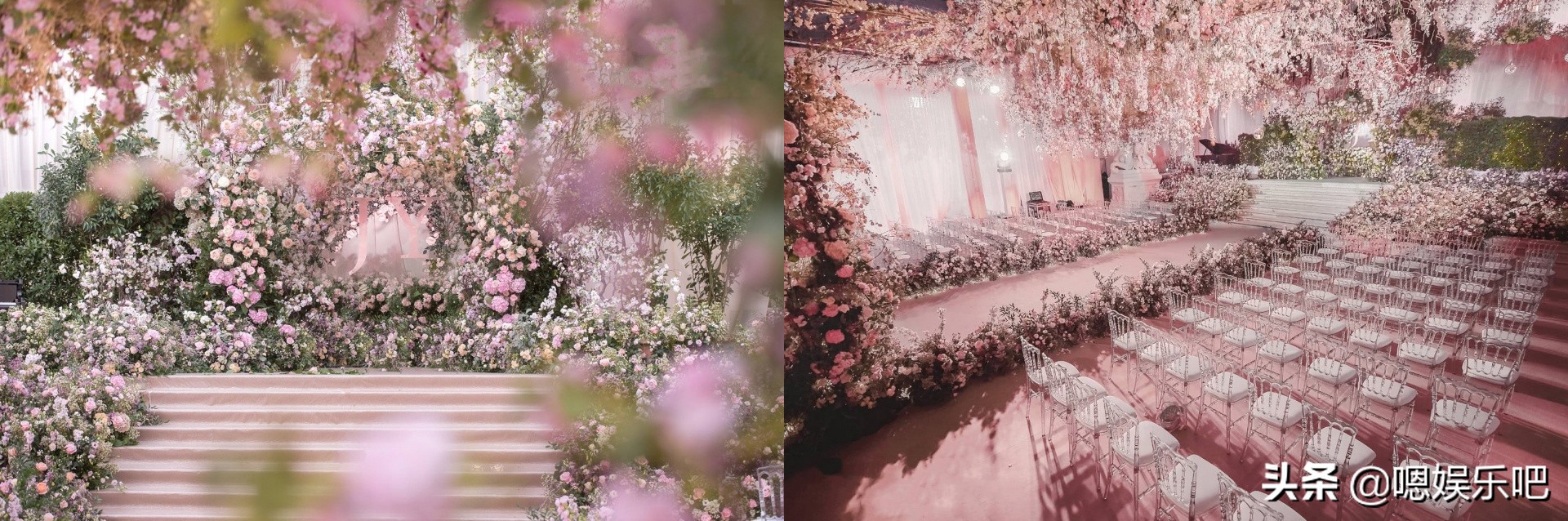 明星婚礼现场布置,张馨予婚礼现场金碧辉煌