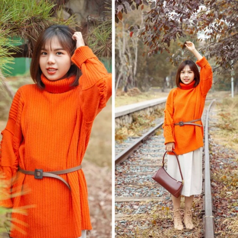 秋冬梨形身材穿搭毛衣,苹果型身材的内搭毛衣