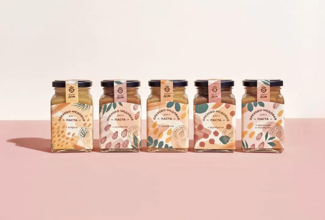 俄罗斯蜂蜜包装卡通图案,俄罗斯风格包装设计