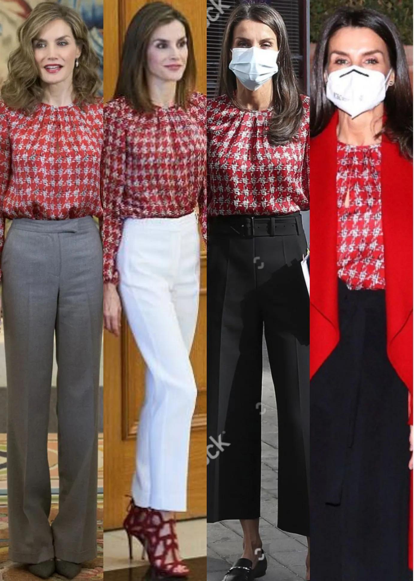 以女主人宫殿内接客，莱后红衣似火热情洋溢，全身旧衣成节俭标兵