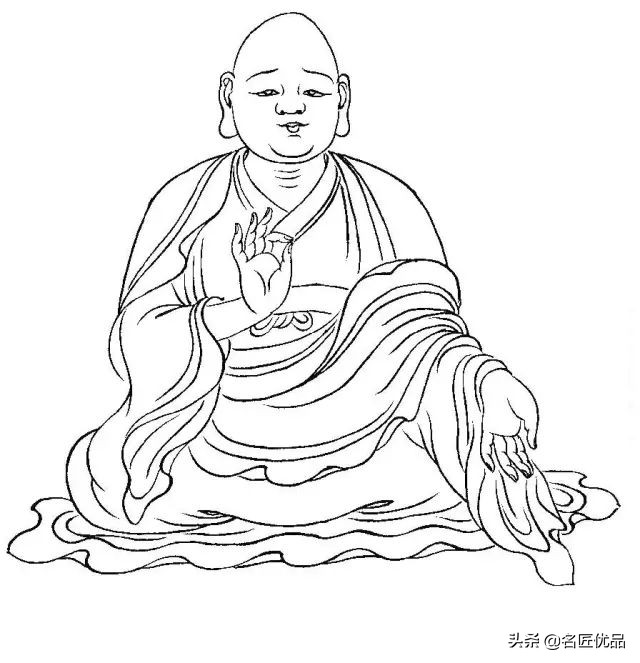 降龙罗汉白描图高清图片,十八罗汉白描图高清图片