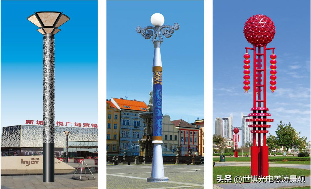 红色文化广场路灯设计,3.5米高庭院灯景观灯成都