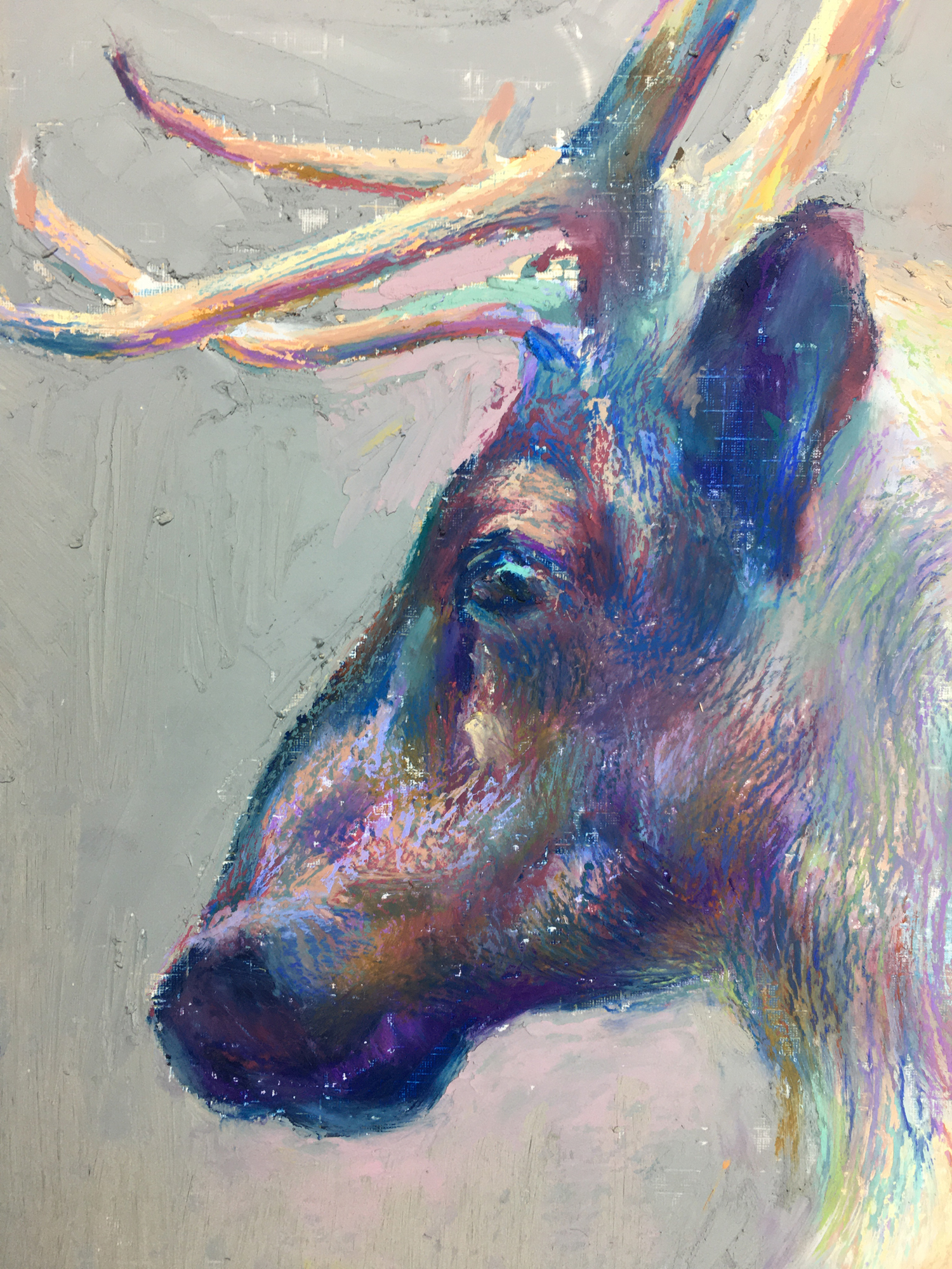 油画棒经典色系绘画雪山,油画棒的神仙画法