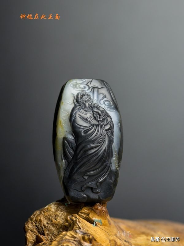 最漂亮的和田青花料,和田玉青花人物巧雕