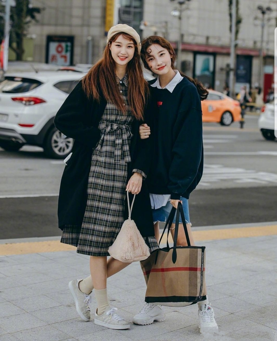 韩国复古风穿衣搭配,韩国首尔女生的早秋穿搭