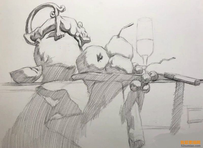 初学者最适合画的素描静物教程,超写实静物素描画高清大图