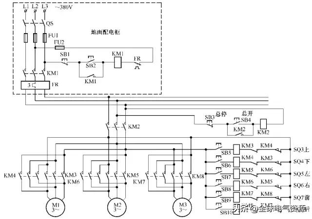电动机综合保护器电路图及接线图,两台电动机顺序启动逆序停止电路图