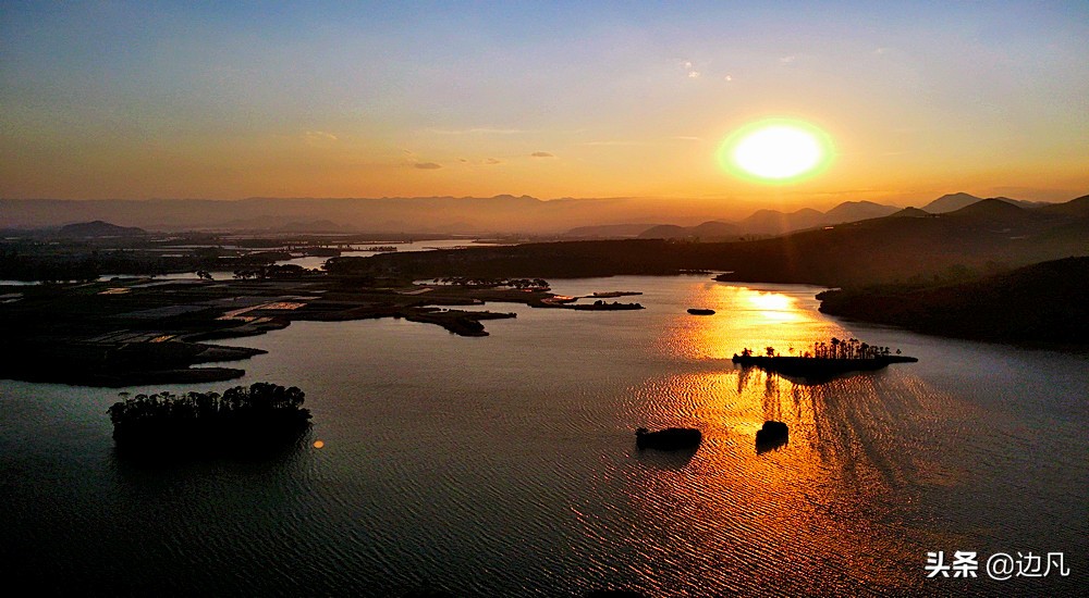 邂逅最美山水田园,春游邂逅一场完美的日落