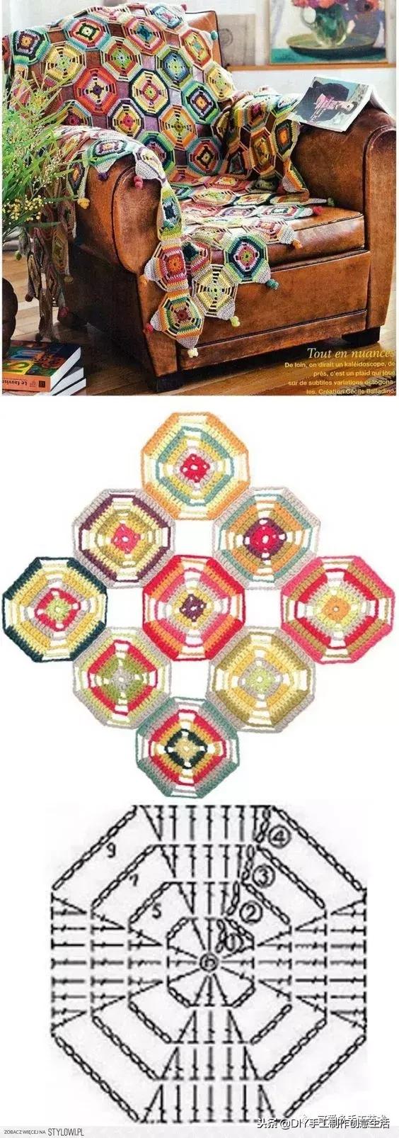 钩拼接毛毯教程,钩拼接毛毯的编织视频