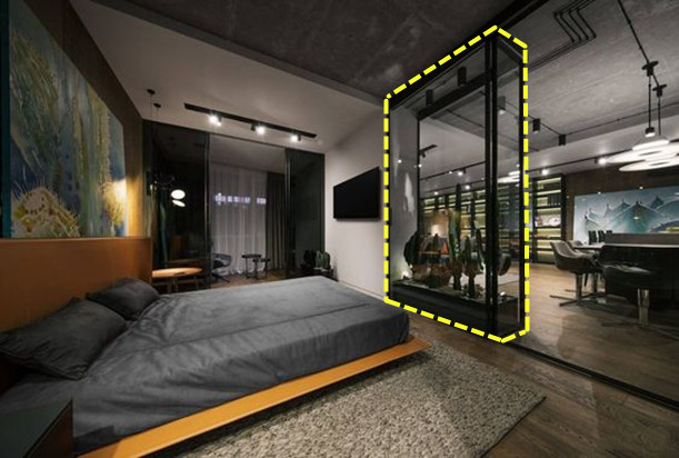 卧室和客厅隔断可以用玻璃吗,半墙半玻璃客厅卧室玻璃隔断