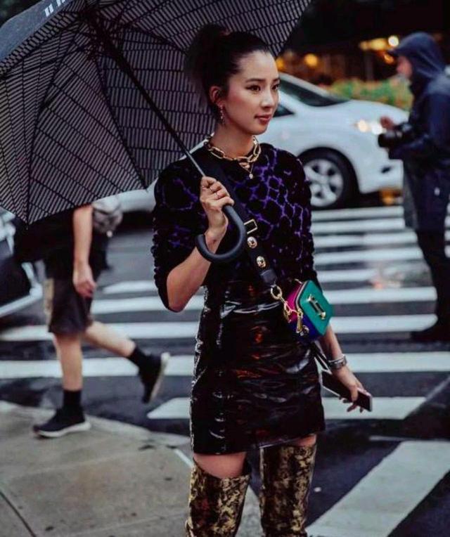 皮裙的高级穿搭,皮裙穿搭秋冬高级到膝盖