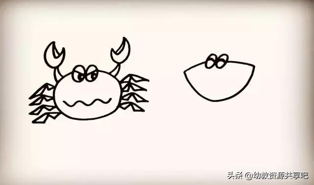 如何画螃蟹简笔画,儿童简笔画螃蟹简单又漂亮