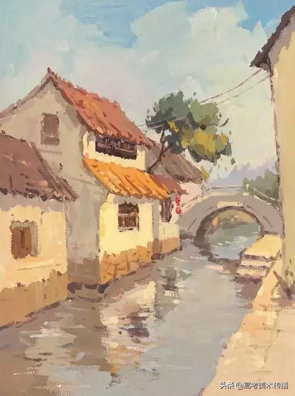 设计色彩水粉优秀作品图片,太行山风景水粉写生临摹简单