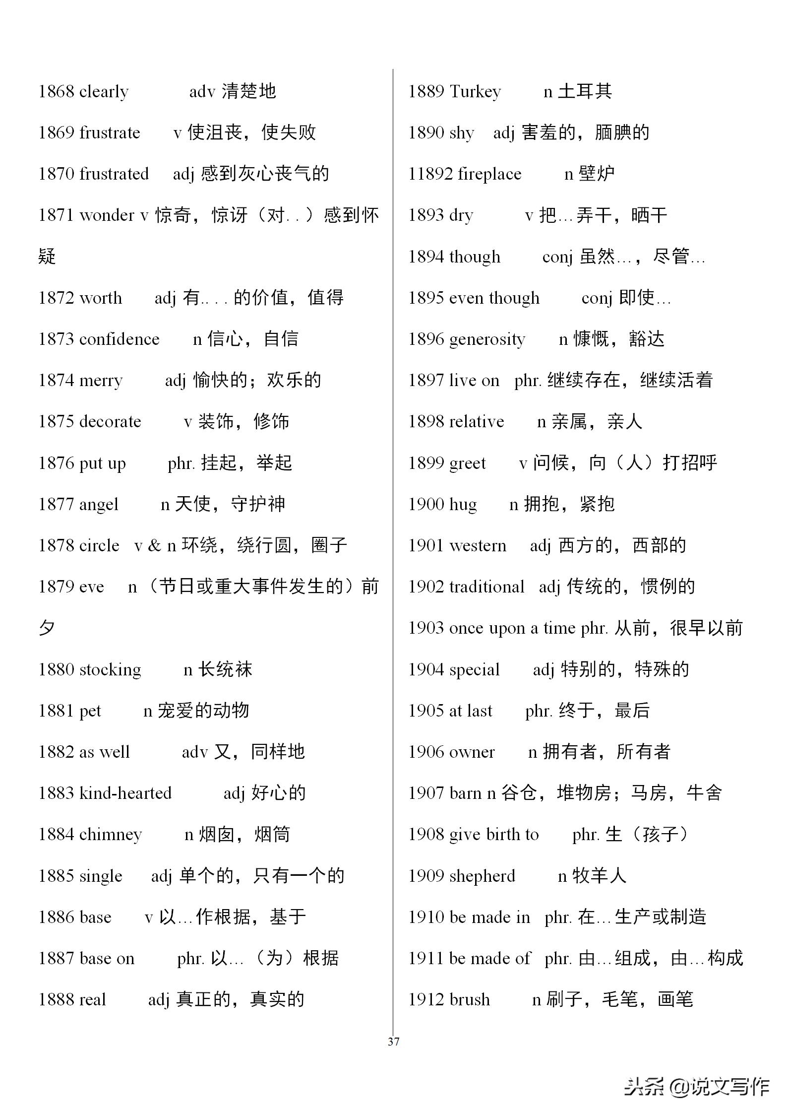 初三英语中考单词必备,中考英语人教版必备单词卡片