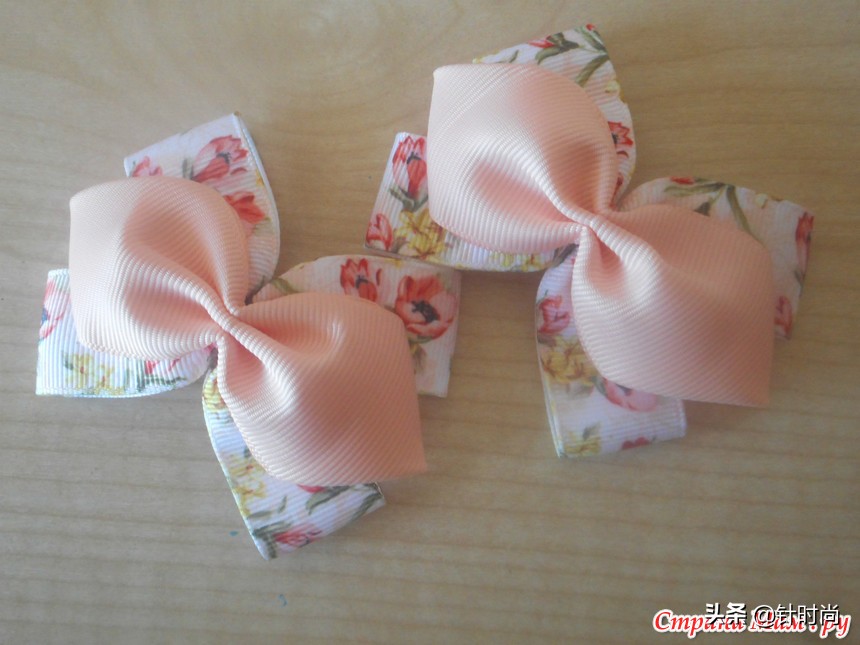 丝带儿童头花蝴蝶结手工制作过程,丝带蝴蝶结头花制作教程