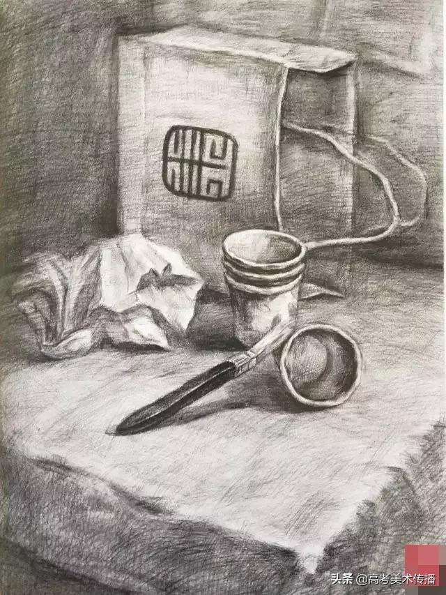 西安美院静物素描高分卷,西安美院素描半身像高分卷