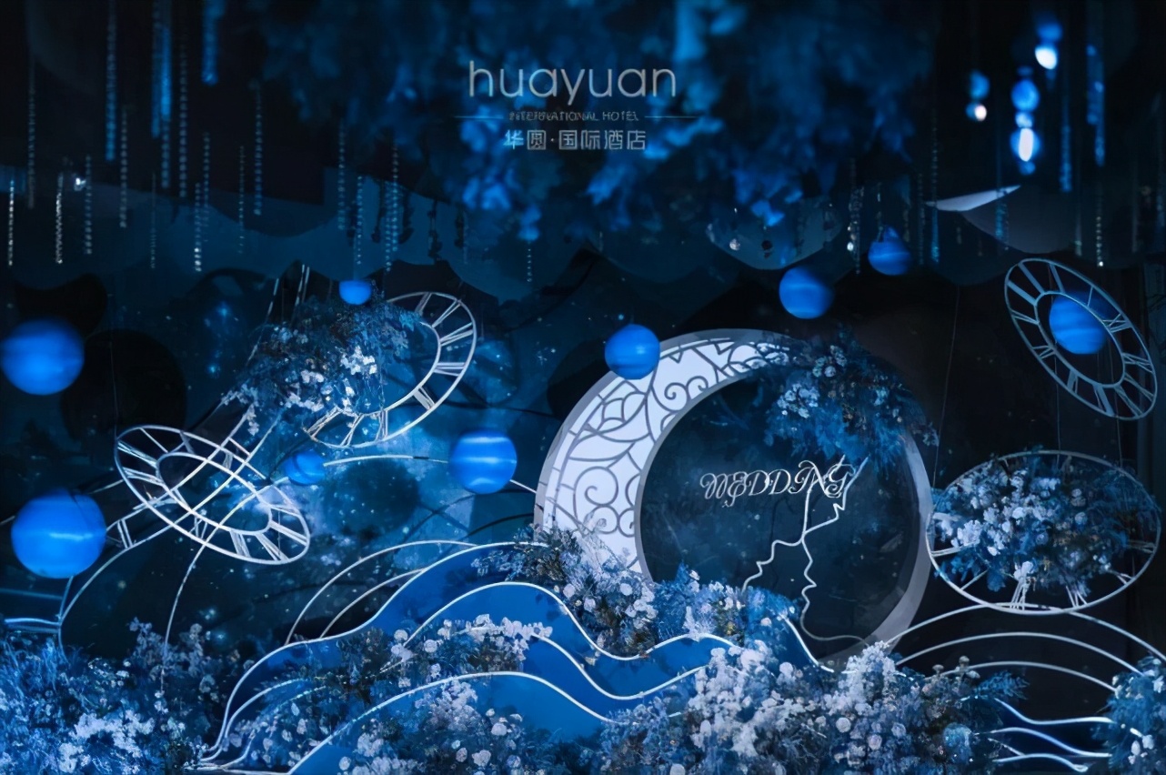 梦幻奢华风婚礼,蓝色西式轻奢风婚礼