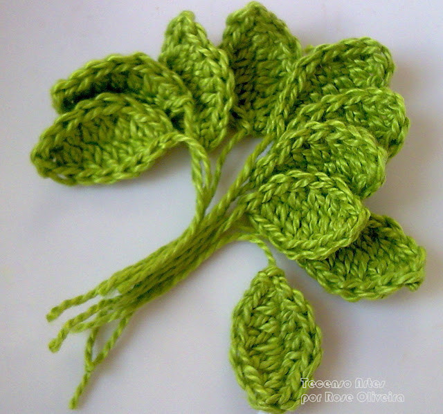 钩针玫瑰花叶子花样图解,一体钩玫瑰花的图解教程大全