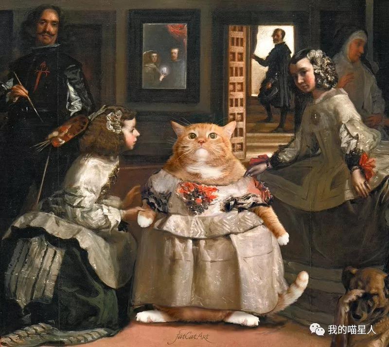 胖橘猫画作,一位画家把自己的猫画成卡通人物