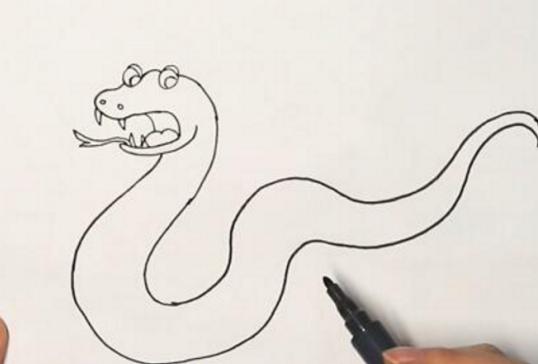 宝宝蛇简笔画简单又好看,儿童简笔画图片蛇