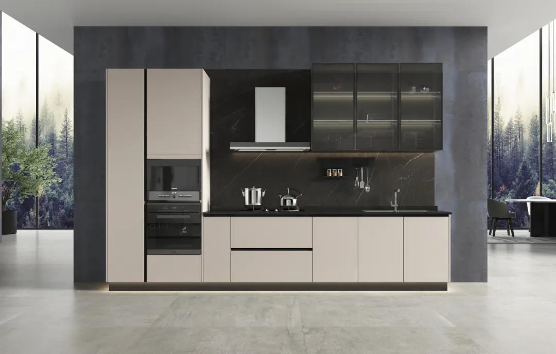 百能不锈钢高端定制橱柜物有所值,百能不锈钢橱柜木纹