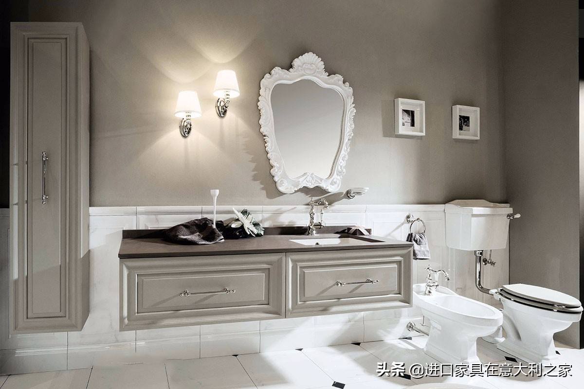 中世纪风格浴室柜,极简轻奢法式品牌浴室柜