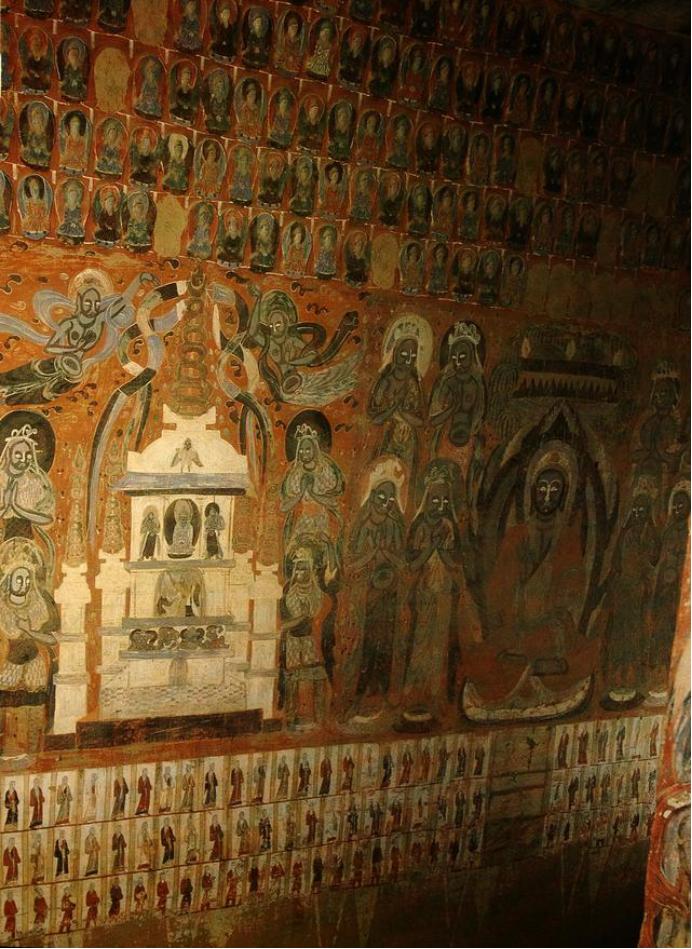 敦煌428窟介绍,敦煌329窟壁画飞天图