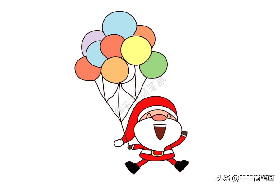 圣诞老人简笔画你收到礼物了吗,圣诞礼物盒简笔画