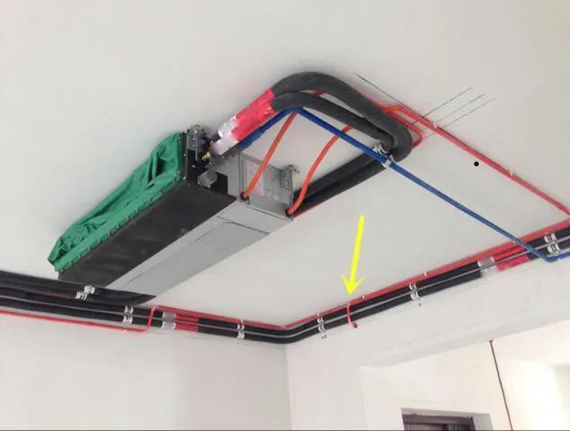 中央空调铜管和冷凝水管一个洞,中央空调水管未融合能漏吗