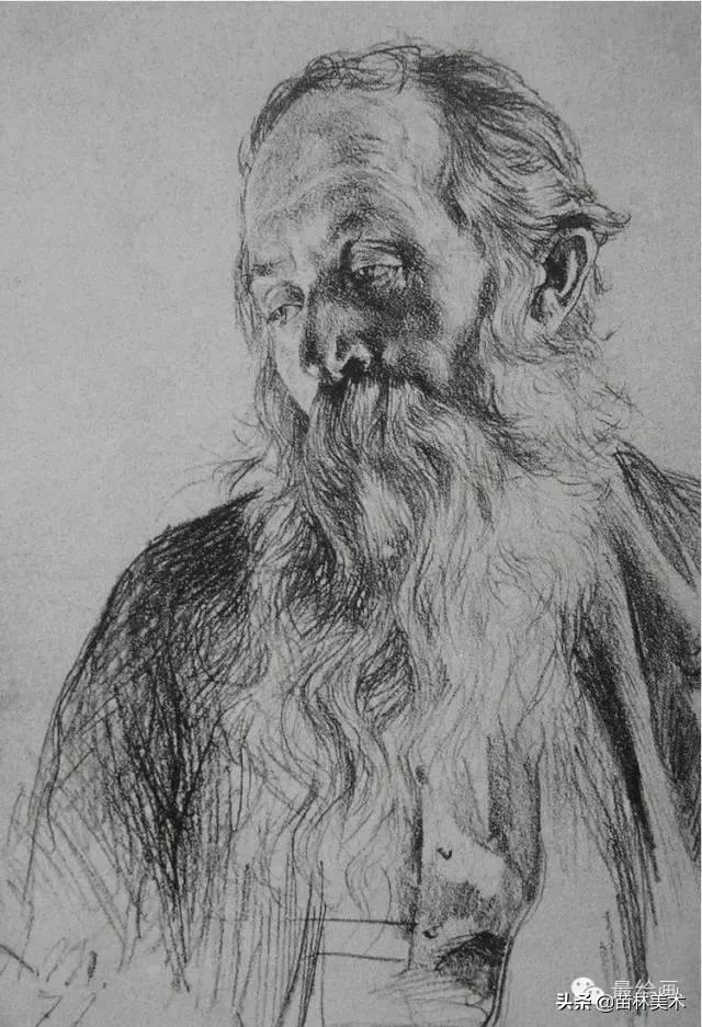 门采尔自画素描高清大图,素描大师门采尔著名作品