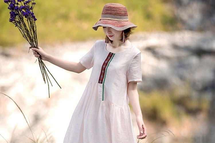 棉麻连衣裙来袭,舒爽透气,让你清凉一夏