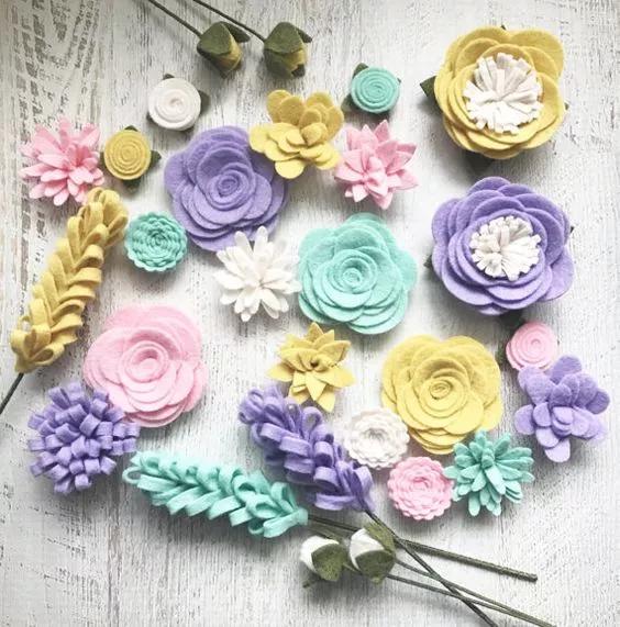 不织布仿真花束制作方法,不织布立体花制作教程清明节