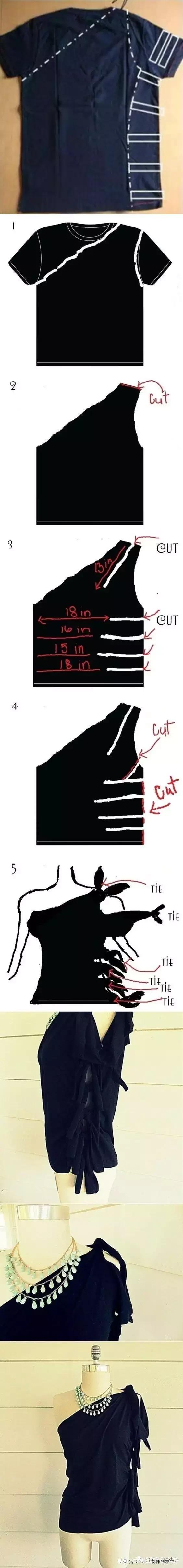 闲置的旧衣服,夏天旧衣服改造露肩衣